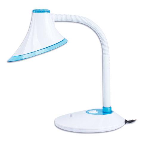 Настольная лампа / светильник SONNEN OU-608, на подставке, светодиодная, 5 Вт, белый/синий, 236669