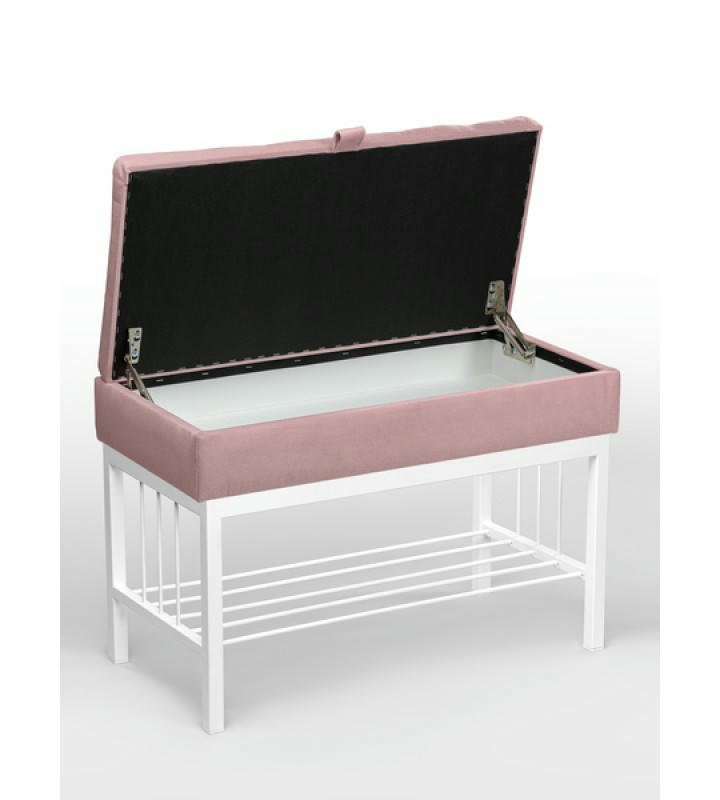 Банкетка Н-76 (белый/светло-розовый)