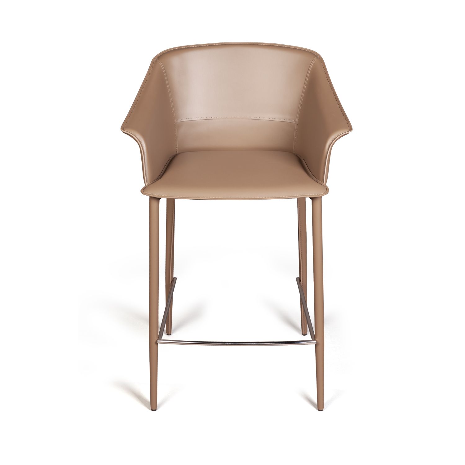 Стул полубарный Джио, кожа хаки-тауп