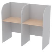 Стол оператора Дэссе 2-х местный, серый, столешницы дуб молочный