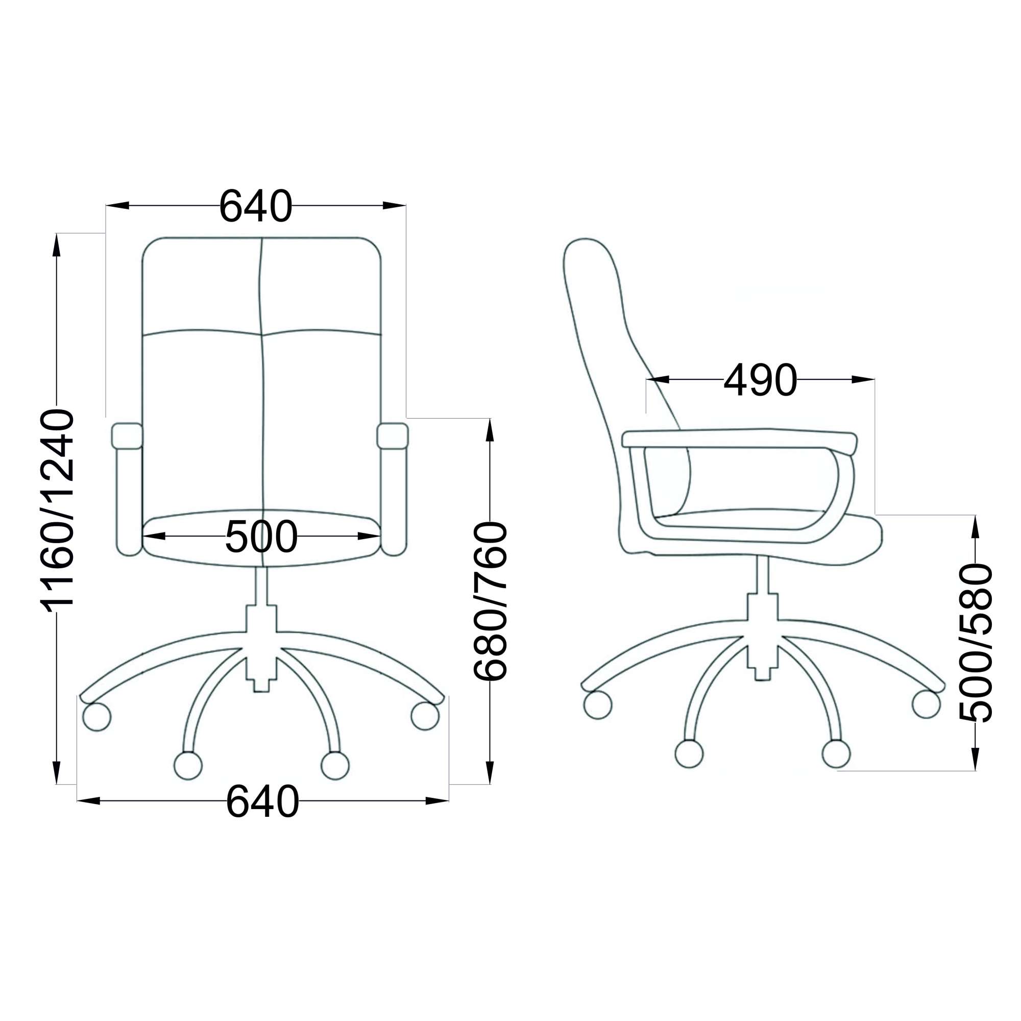 Кресло поворотное Marsel, чёрный бриллиант, экокожа