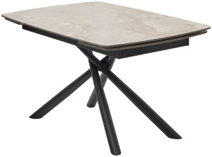 Стол РИВОЛИ (RIVOLI) 140 цвет АМБЕР ЖАДЕ (GLOSS AMBER JADE SOLID CERAMIC) / ЧЕРНЫЙ, ®DISAUR