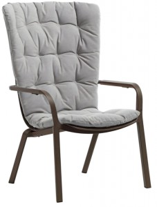 Лаунж-кресло пластиковое с подушкой Folio табак, серый