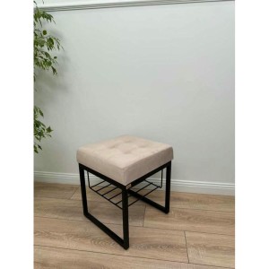 Банкетка Марсей 40-44 с полкой (бежевый/черный)