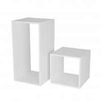 SB-404040(-2)4040 Декоративный куб 400х400х400H, ЛДСП 16мм, 90 гр. белый шагрень, без двух сторон