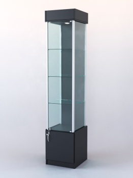 Витрина "ЛЮКС" №10 с подсветкой (задняя стенка - ДВП), Черный
