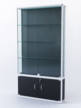 Витрина "ПРЯМОУГОЛЬНАЯ" №2-200-1 (задняя стенка - ДВП), Черный