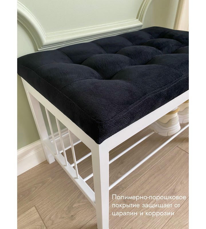 Банкетка Сканди-60 (черный/белый)