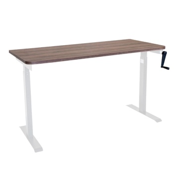 Стол с регулировкой высоты механический LuxAlto LA-T33-M1 белый/дуб коричневый ЛДСП 120*60*2.5
