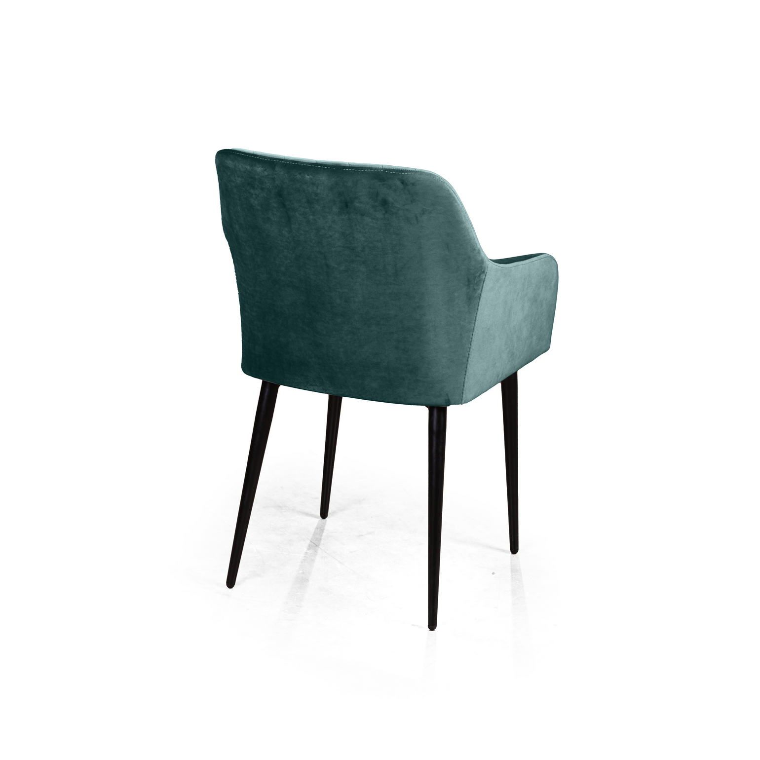 Стул с подлокотниками Роберт, бархат зелёный 19