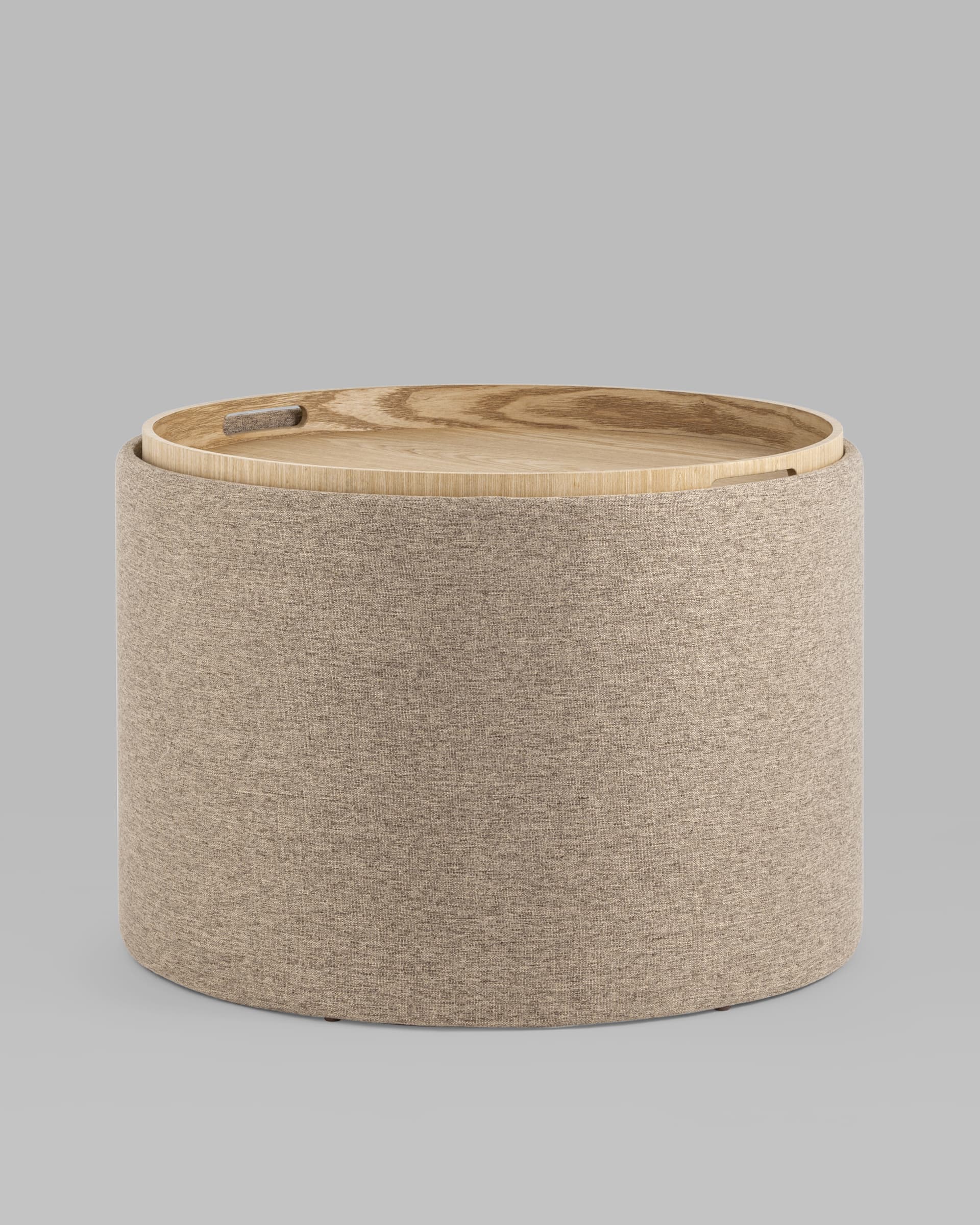 Пуф-столик с ящиком Хюгге L рогожка бежевый