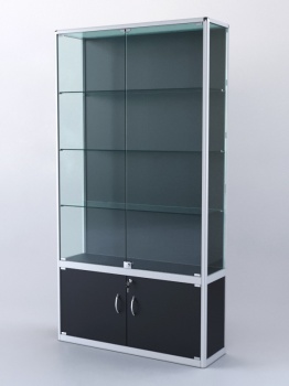 Витрина "ПРЯМОУГОЛЬНАЯ" №2-300-1 (задняя стенка - ДВП), Черный