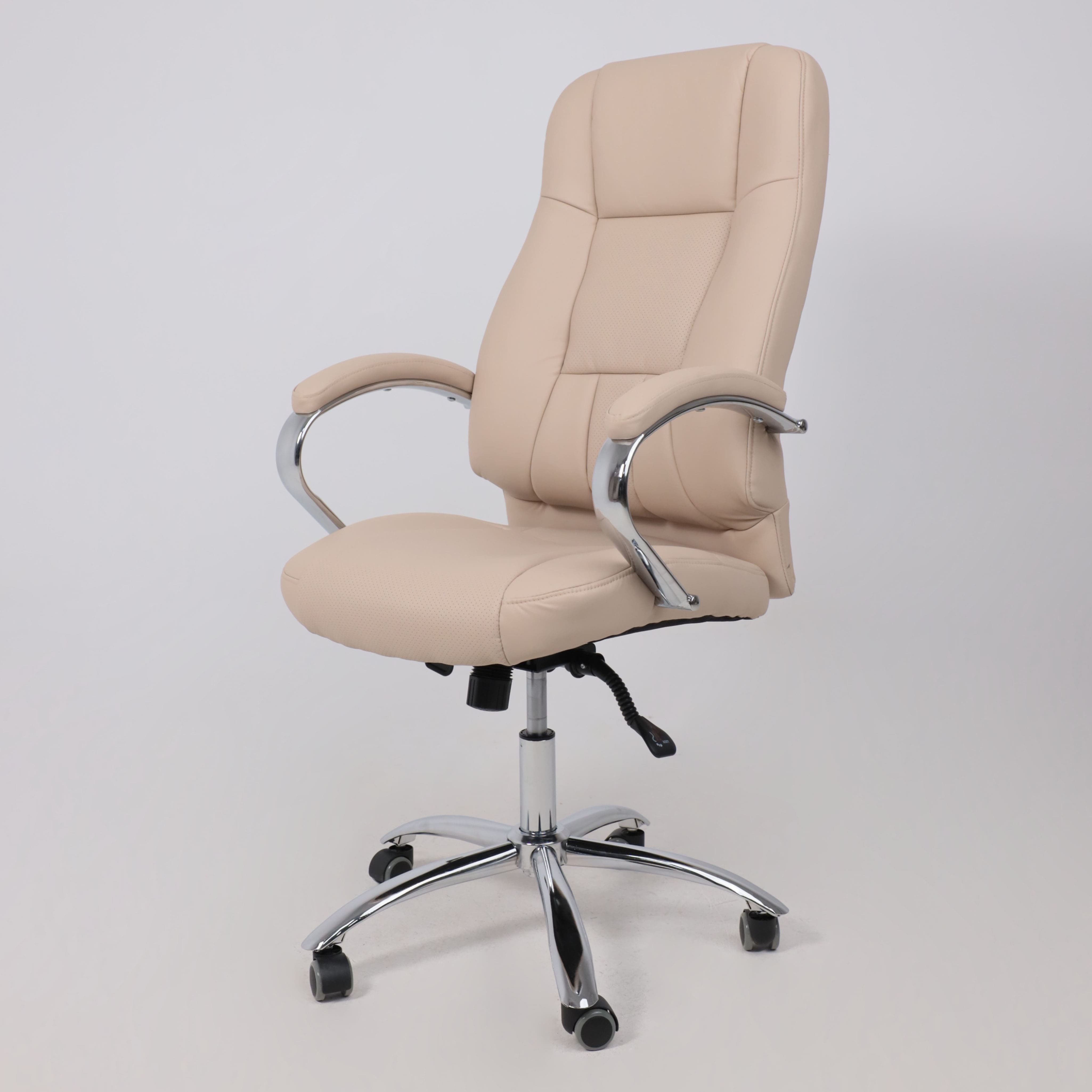 Кресло поворотное King, бежевый, экокожа
