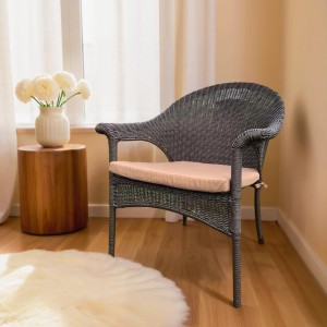 Плетеное кресло LV-140B Brown с подушкой в комплекте