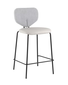 Стул полубарный Masey серый с серой экокожей