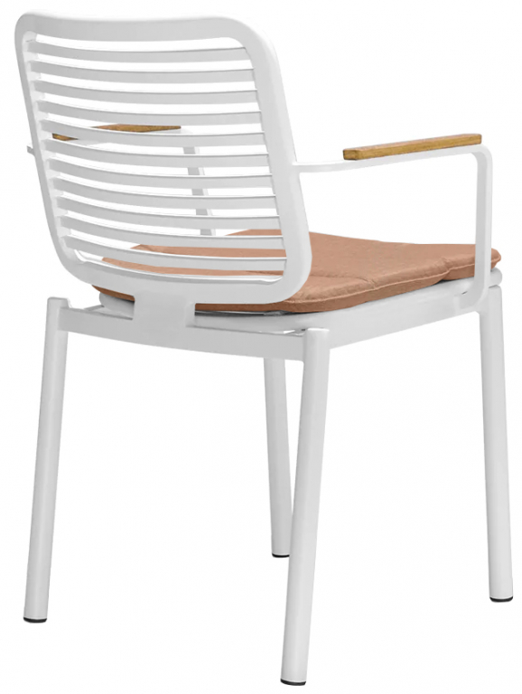 Кресло металлическое с подушкой Armona белый, терракотовый