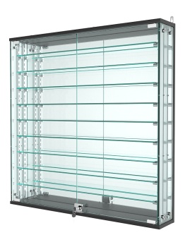 Витрина "АТРИУМ" с регулировочными полками настенная №4-6-РЕГ, Черный