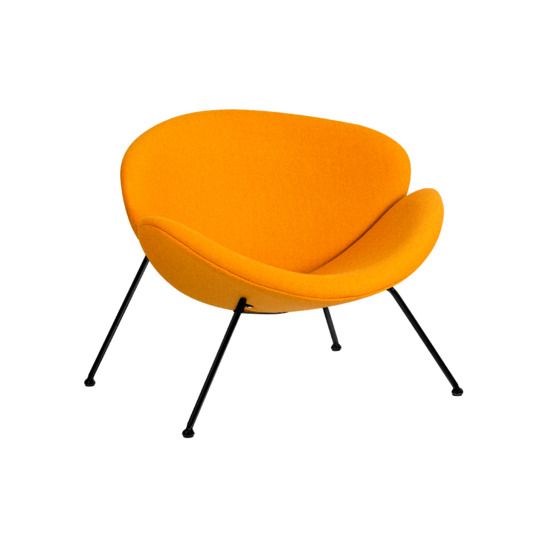 Кресло Cosiness, желтая ткань, черное основание