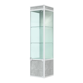 Витрина "СТАКАНЧИК" №1-1 (закрытая, задняя стенка - ДВП) полметровая, Метрополитан Грей