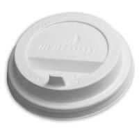 Одноразовые крышки для стакана 200-250 мл, диаметр 80 мм, КОМПЛЕКТ 100 шт., клапан-носик, белые, HUHTAMAKI, 8027, 77408027