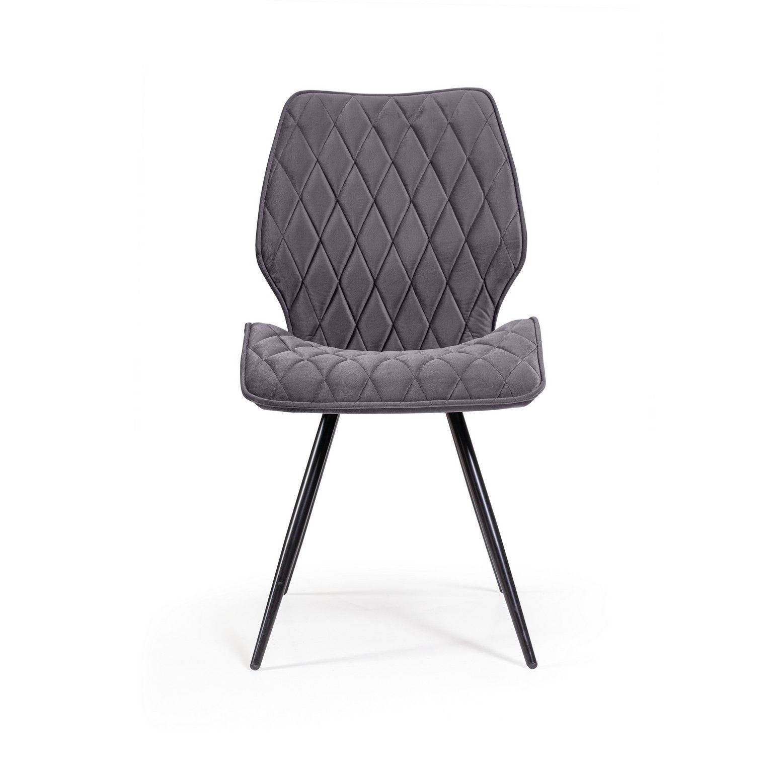 Стул Флеш ромб, бархат серый 27