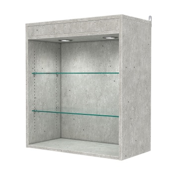 Витрина настенная с регулировочными полками №1-3ГГ-РЕГ с подсветкой, Метрополитан Грей