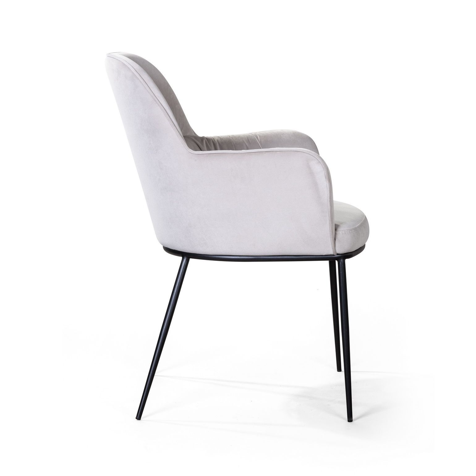 Стул с подлокотниками Баркли, микровелюр серый