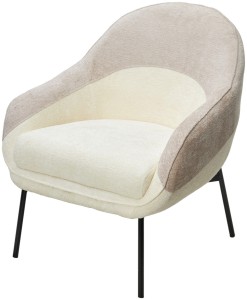 Кресло СИОН (SION) цвет 3018-01 белый / 3018-10 бежевый, шенилл / черный каркас, ®DISAUR