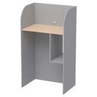 Компьютерный стол Формоза, серый, столешница дуб молочный