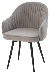 Стул ШЕЛЛ 360 град. поворот. B22 Серый, велюр / черный каркас,