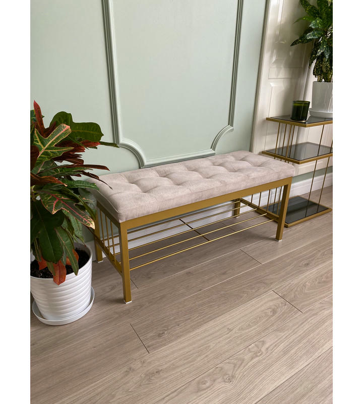 Банкетка Сканди-96-1 (бежевый/золото)