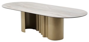Стол ВЕНТО (VENTO) 280 ТОПАЗ TL-617, испанская керамика / Шампань каркас, ®DISAUR