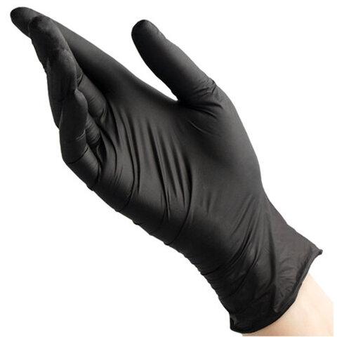 Перчатки нитриловые смотровые 50 пар (100шт) размер L черные BENOVY Nitrile Chlorinated,ЧЗ,М, шк2247