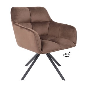 Кресло Virginia, поворотное, шоколадный, велюр
