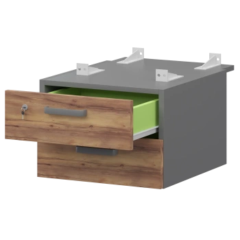 Тумба подвесная для столов на м/каркасе гл.730 мм Смарт СМТ2-2ПД.73 Графит/Таксония