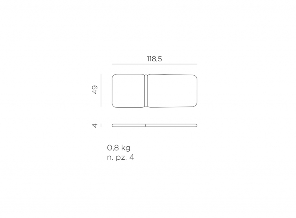 Подушка для кресла Darsena серый