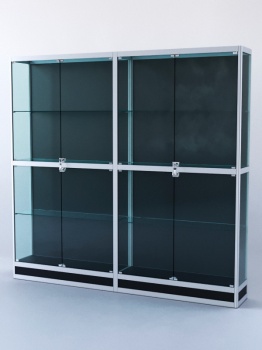 Витрина "ПРЯМОУГОЛЬНАЯ" №4-2м-200-1 (задняя стенка - ДВП), Черный