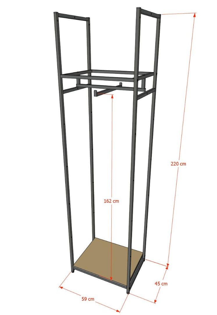 Стеллаж для одежды A2260-01-ЧЧ 220х60х45