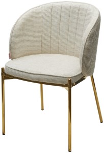 Стул ДИАНА (DIANA) Modica-40 бежево-белый, ткань / золотой каркас, ®DISAUR