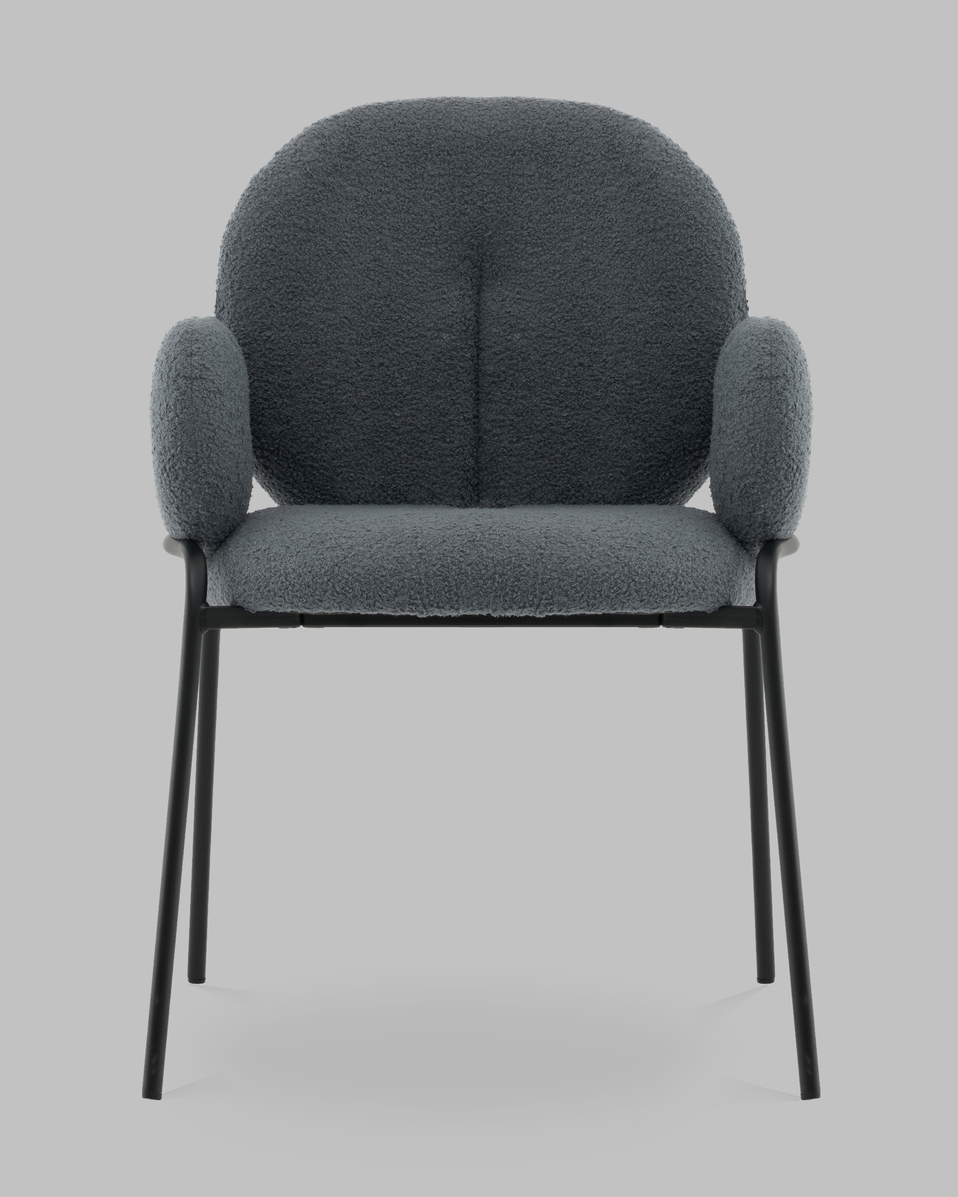Стул с подлокотниками Моллек букле темно-серый
