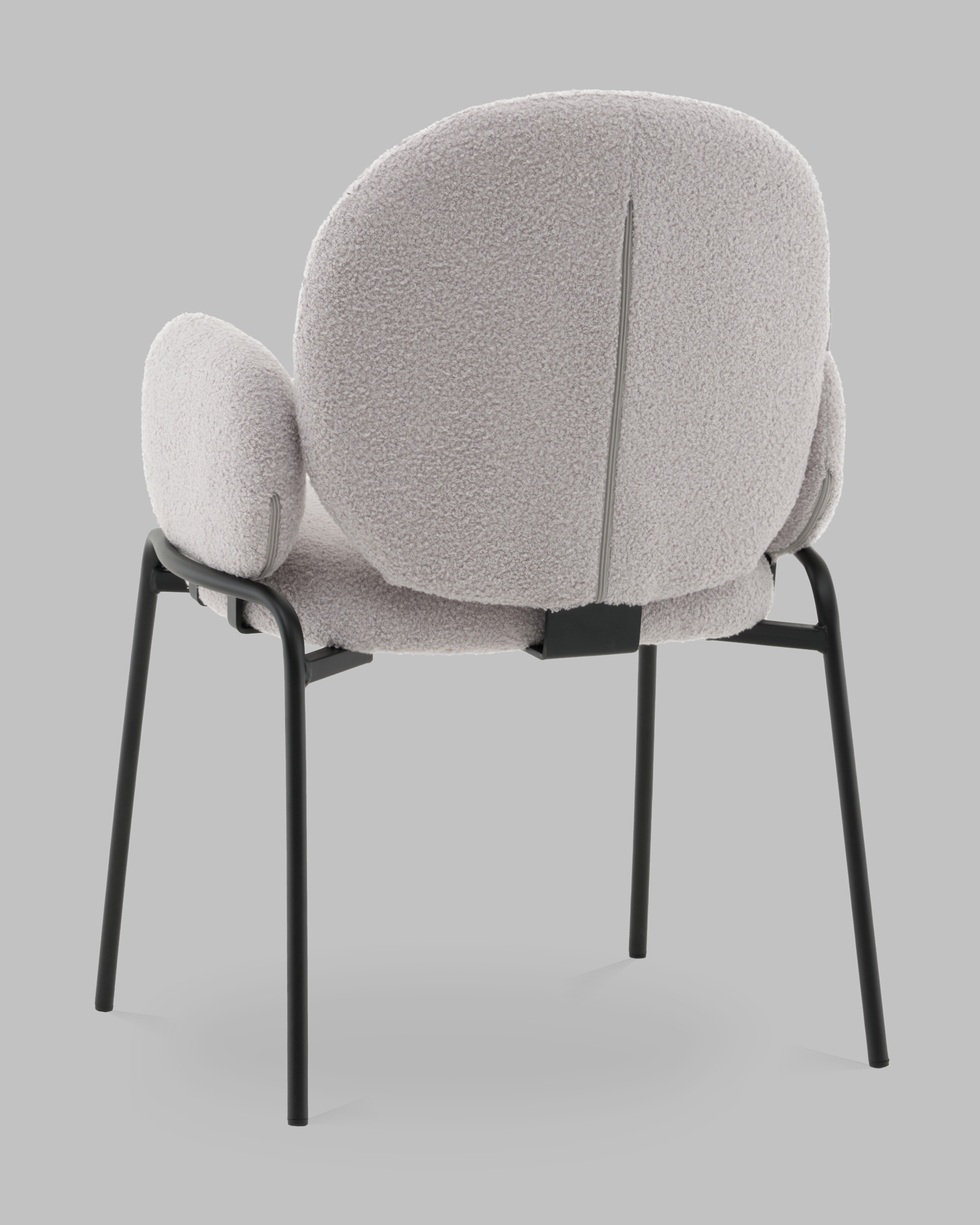 Стул с подлокотниками Моллек букле светло-серый