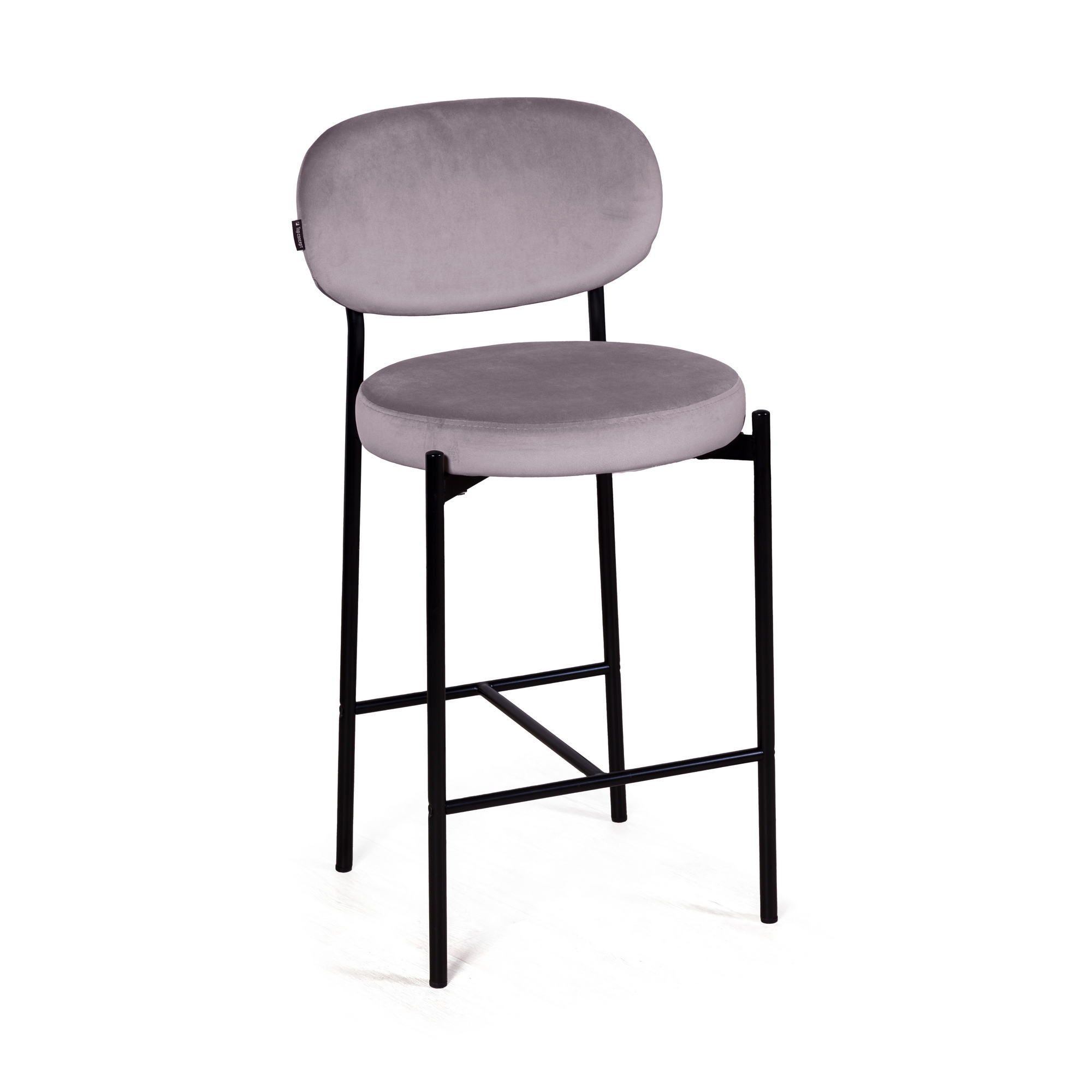 Стул полубарный Mason, бархат серый 27