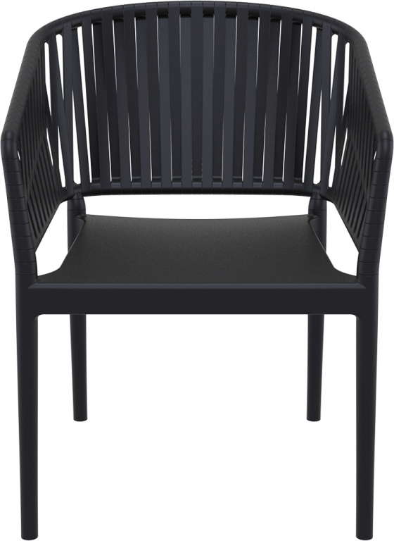 Кресло пластиковое с подушкой Portofino черный, темно-серый