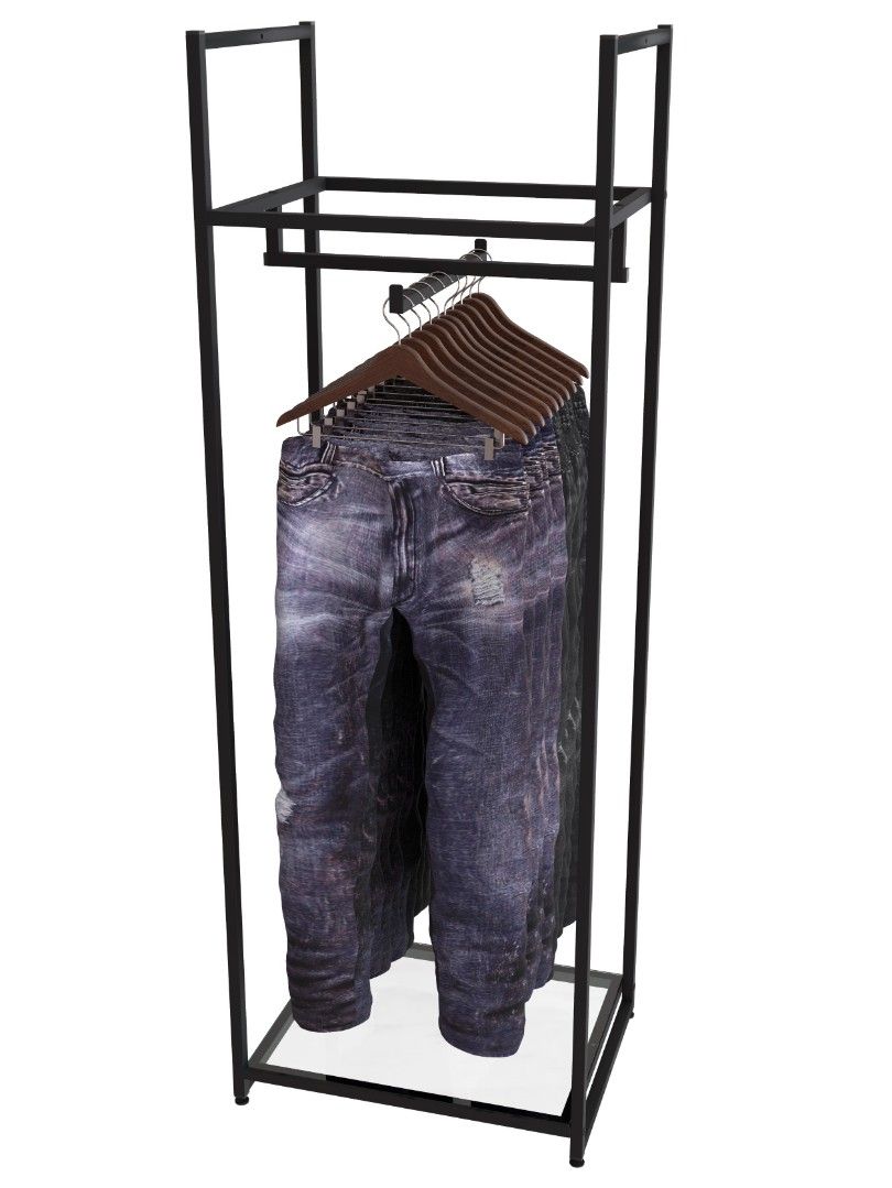 Стеллаж для одежды в стиле Лофт AС1760-01 со стеклом