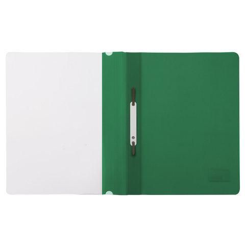 Скоросшиватель пластиковый BRAUBERG, А4, 130/180 мкм, зеленый, 220414