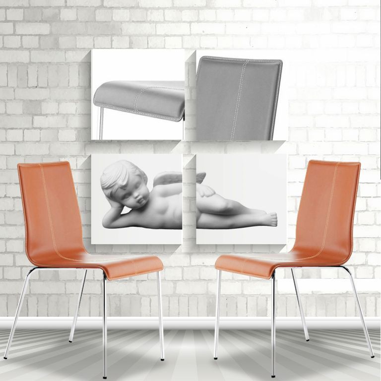 Стул офисный Kuadra темно-рыжий