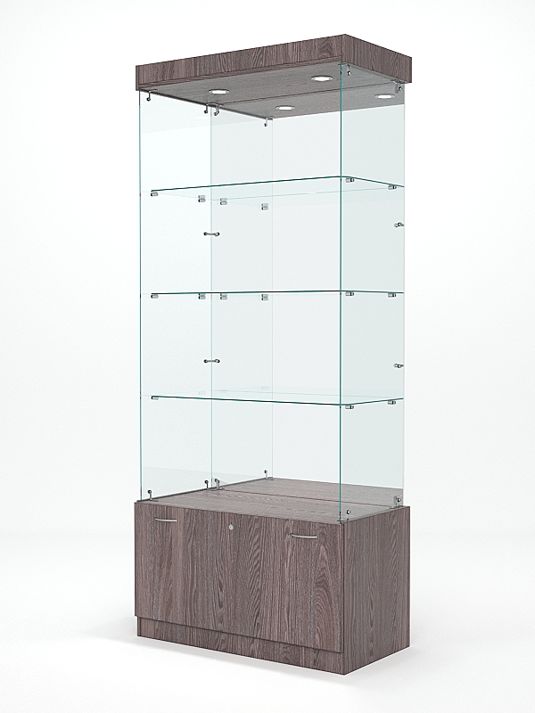 Витрина стеклянная "КРИСТАЛЛ" №103 (без дверок, задняя стенка - зеркало)