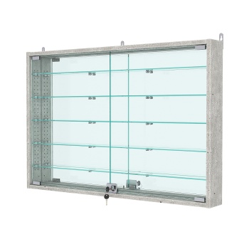 Витрина настенная с регулировочными полками №3-6АУ-РЕГ с зеркалом, Метрополитан Грей