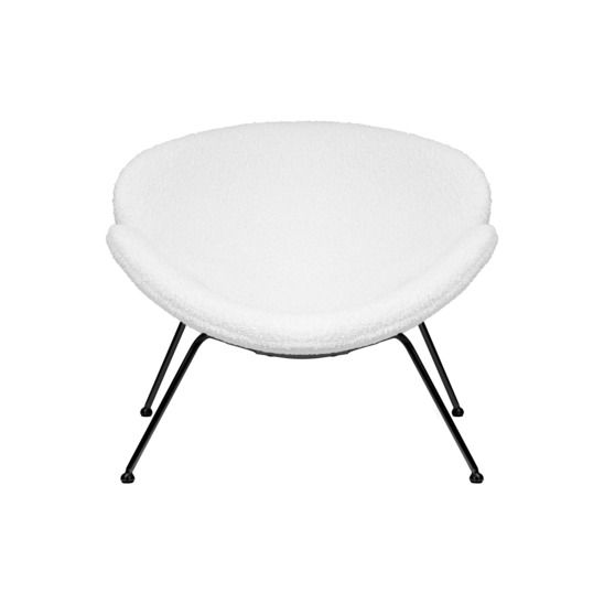 Кресло Cosiness, белая ткань букле, черное основание