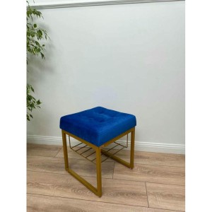 Банкетка Марсей 40-44 с полкой (синий/золото)